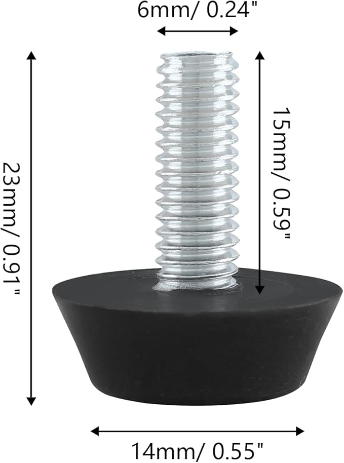 Zorfeter 30 Pcs Screw in Threaded Furniture Adjustable Levelers, M6 Leveling - Image 4