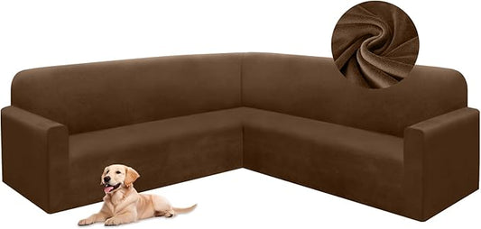 HDCAXKJ Corner Sectional Couch Covers Velvet Stretch L Shape Sofa Cover Soft by HDCAXKJ