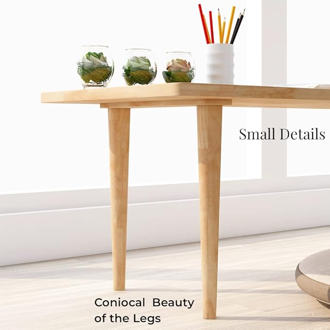 WoodShine Mid Century Modern Mini-Swing Wooden Coffee/Tea Table, Real Solid - Image 8