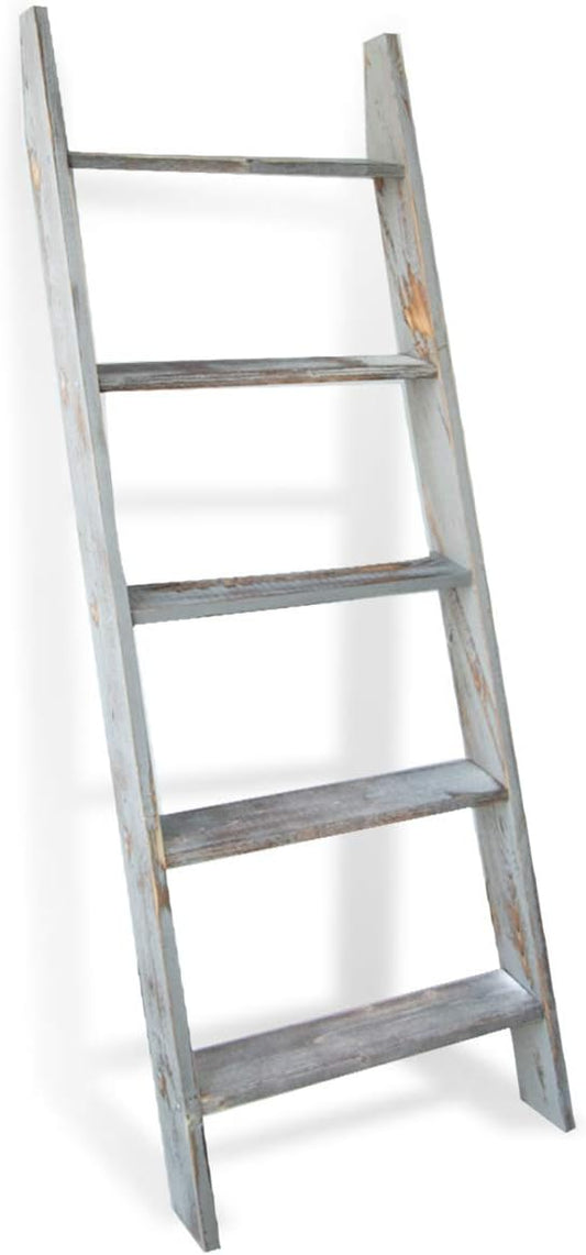 Honest Blanket Ladders for The Living Room, 5-Tier Blanket Holder, Wall-Leaning by HONESTOUTFITTERS