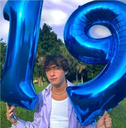 Large Foil Navy Blue Number 9 Balloon 40 Inch, Mylar 9th Number 9 Birthday Balloons, 9 19 29 39 59 99 Blue Party Decorations, Giant 9 Engagement Graduations Anniversary Party Supplies