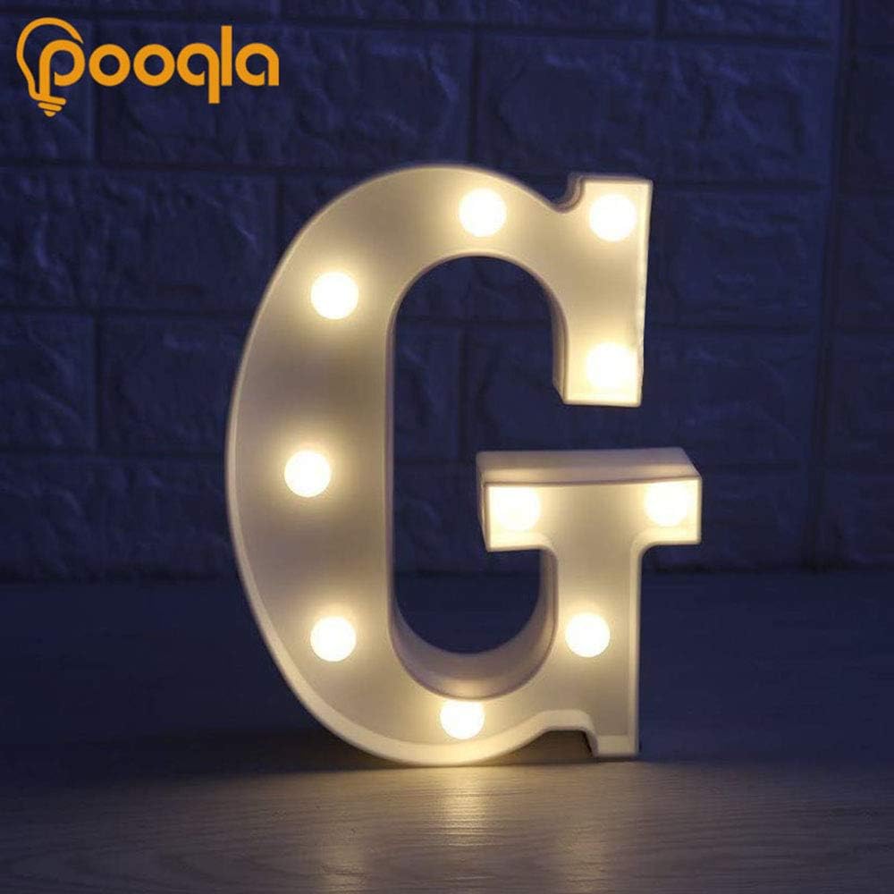 Pooqla LED Marquee Letter Lights Sign, Light Up Alphabet Letter for Home Party Wedding Decoration G