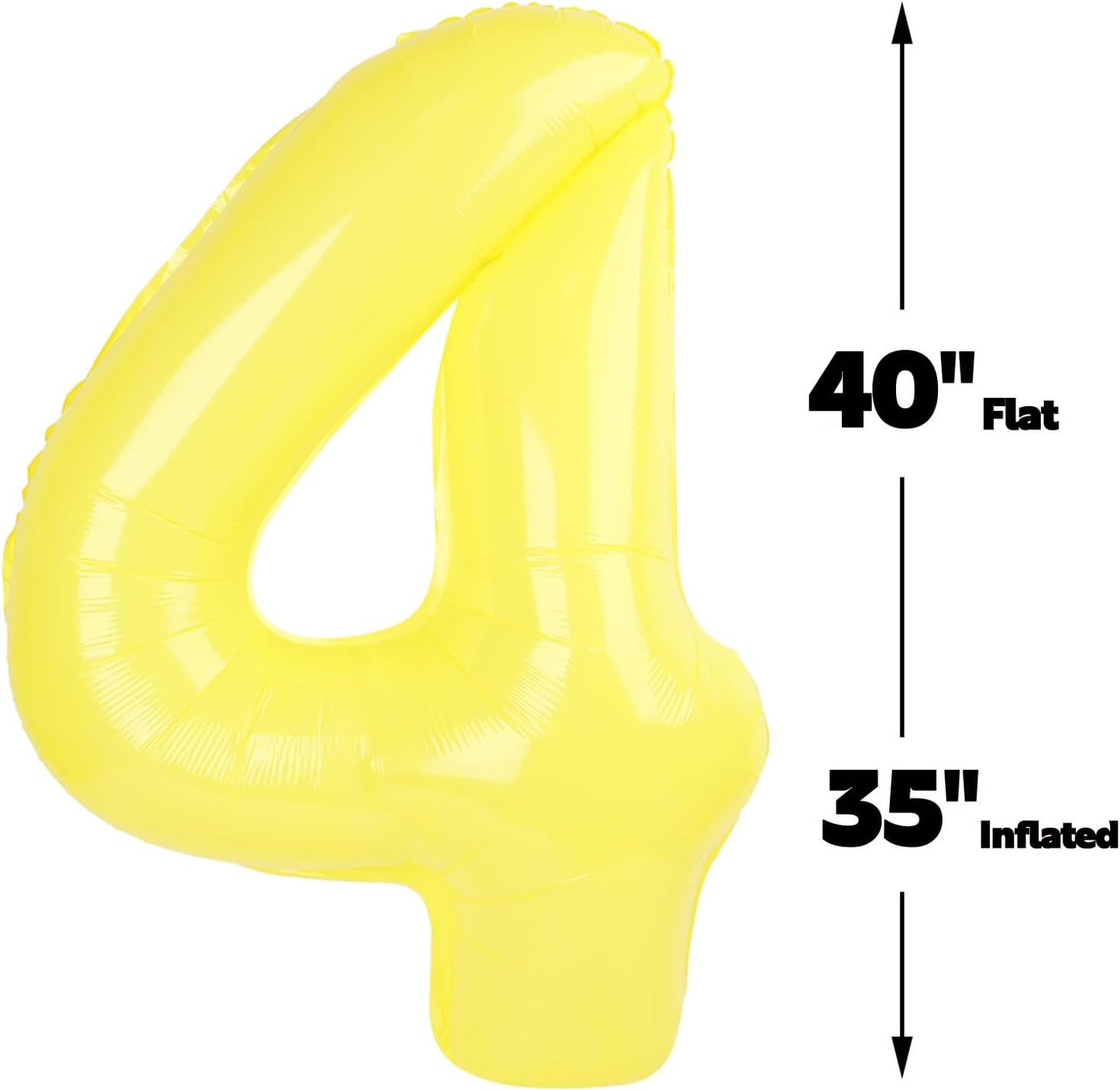 Number Balloon 4 Yellow Macaron