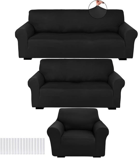 Peryiter 3 Pcs Couch and Loveseat Covers Set Sofa Cover by Peryiter