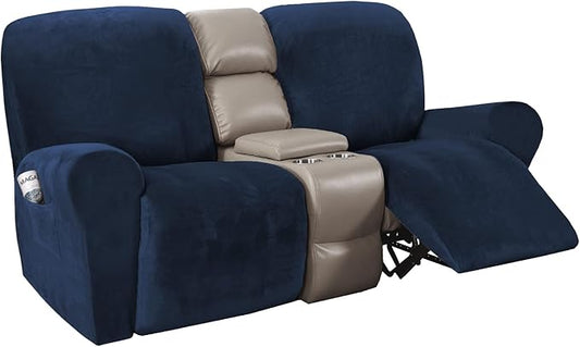 H.VERSAILTEX Velvet Stretch Recliner Couch Covers 6-Pieces Recliner Loveseat by HVERSAILTEX