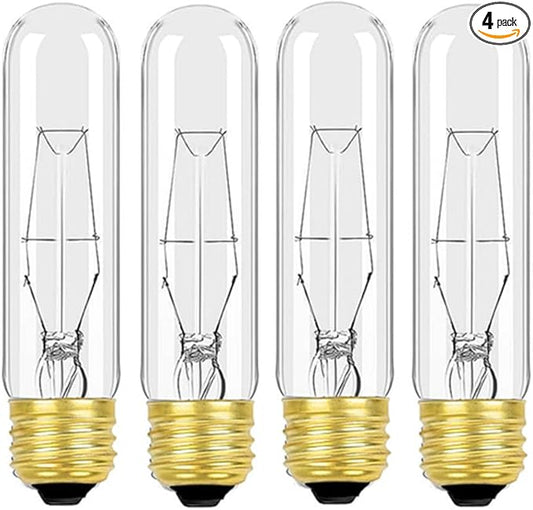 25 Watt T10 Clear Tubular Incandescent Light Bulb, T10 Bulb, Vintage Style by MMBGJKG