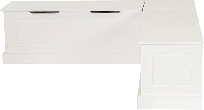Linon Harris White Solid Pine Backless Nook - Image 11