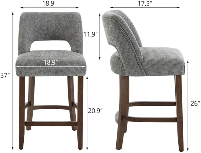 VKNOW Bar Stools Set of 6, Modern Counter Stools - Image 2
