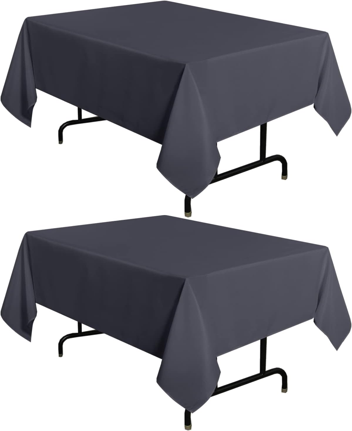 sancua 2 Pack Dark Grey Tablecloth 54 x 54 Inch, Stain and Wrinkle Resistant Square Table Cloth - Washable Polyester Table Cover for Dining Tables, Buffet Parties and Camping
