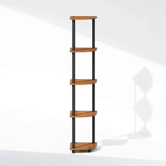 Furinno Turn-N-Tube Storage Shelves, 5-Tier Book Shelf, Corner Shelf, Toolless - Image 6