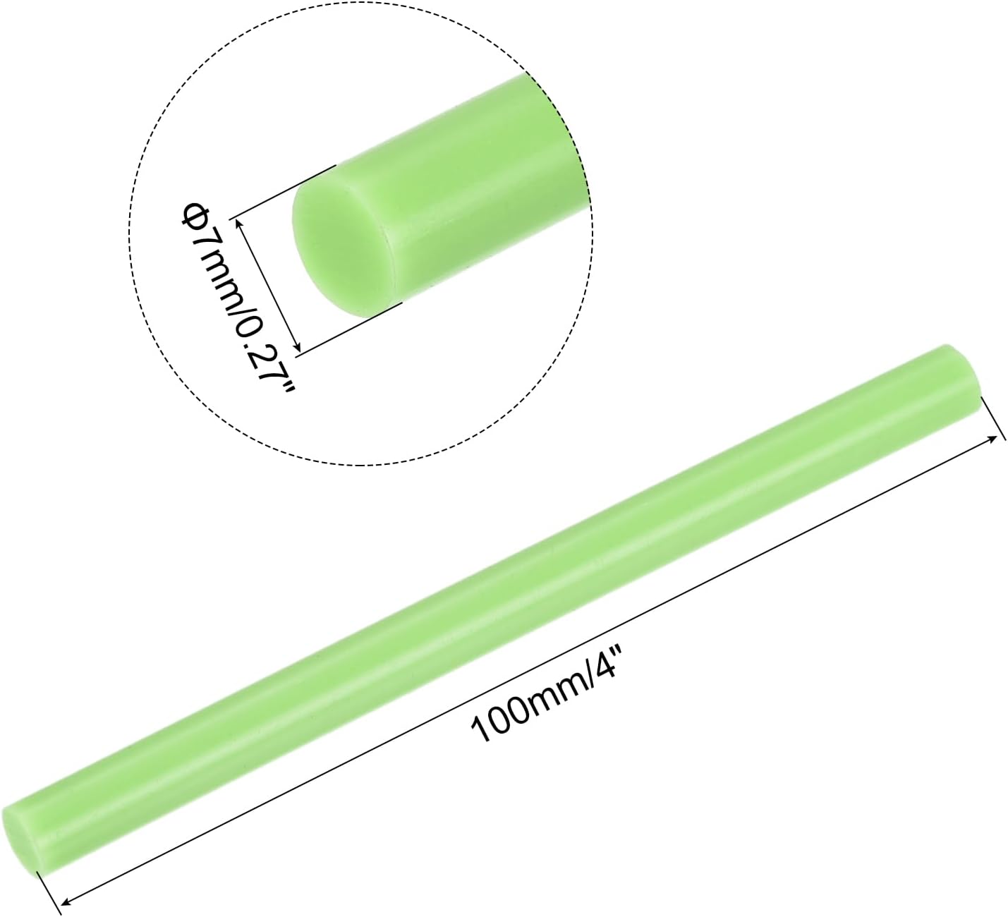uxcell 20pcs Hot Glue Sticks for Glue Gun 7mm/0.27-inch x 4-inch Mini Hot Melt Adhesive Glue Stick Green