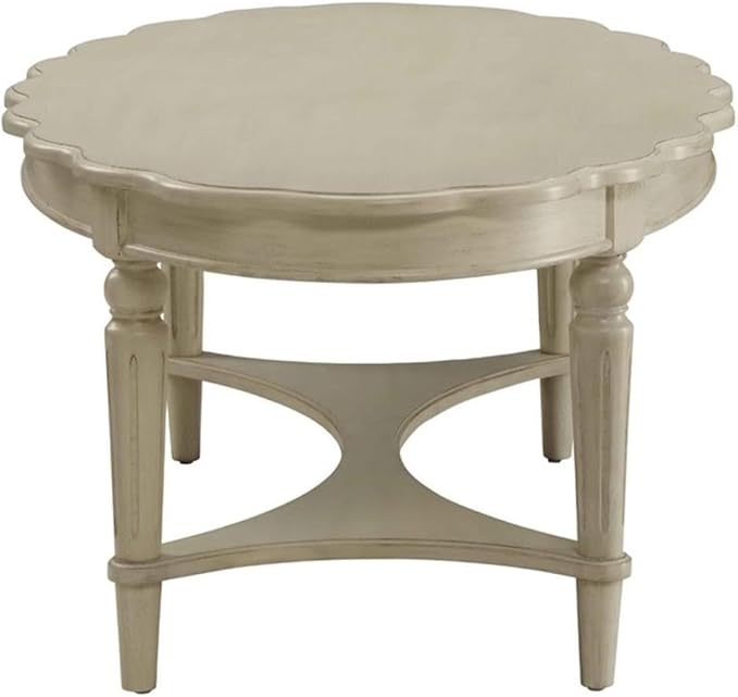 Acme Fordon Oval Coffee Table in Antique White - Image 5