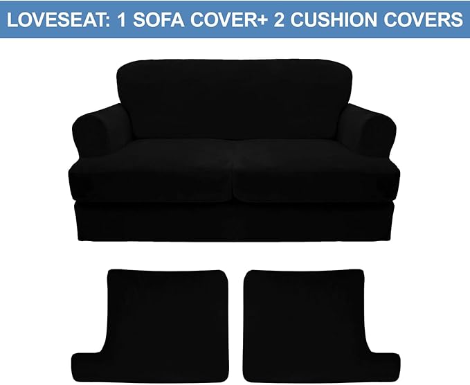 CUCRAF Cushion Sofa Cover 3 Piece Slipcovers, Soft Thick Velvet Couch Cover - Image 5