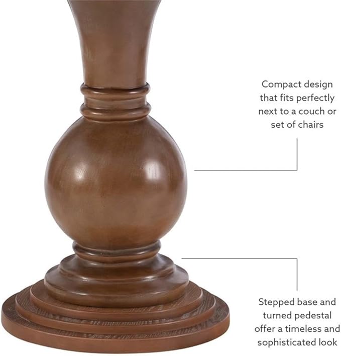 Pemberly Row Round Wood Accent Table, 26.5" High, Rustic Natural Finish - Image 8