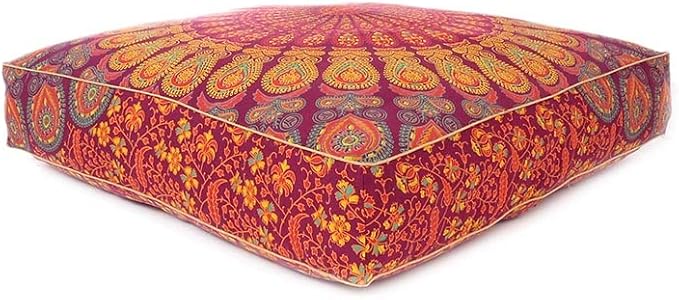 Mandala Floor Pillow Cover Meditation Cushion Seating Throw Hippie Round - Image 3