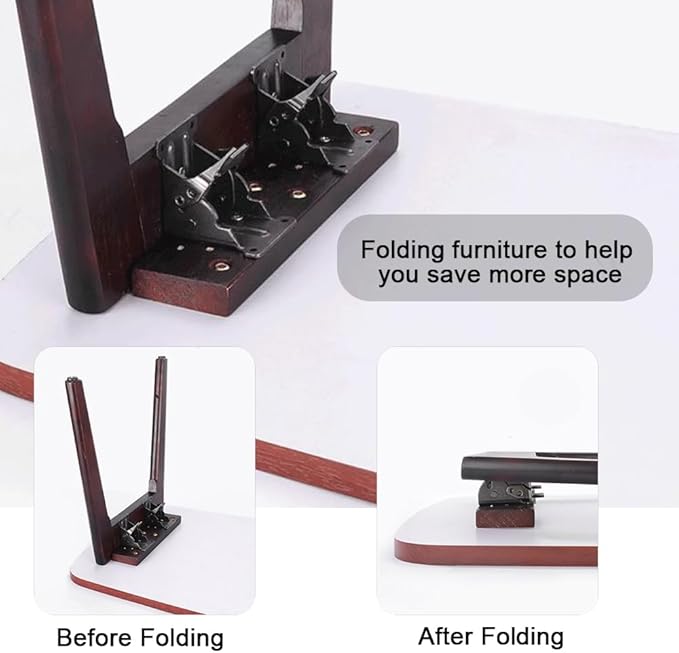4 Pack Folding Brackets for Table Bed Leg Feet, Self-Lock Hinge Hardware - Image 7