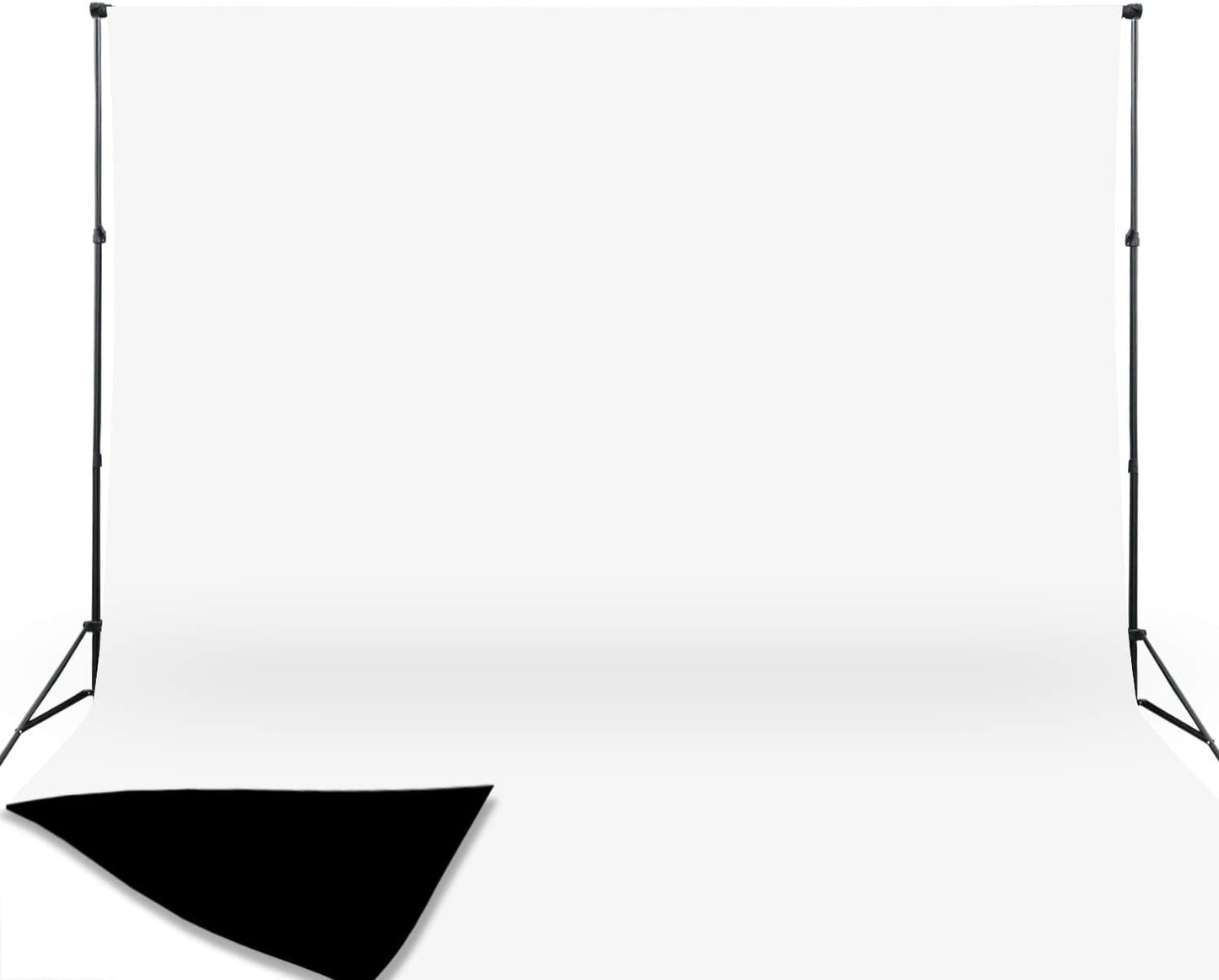 ISSUNTEX 6X9 ft Background Muslin Backdrop, Photo Studio, Collapsible High Density Screen for Video Photography and Television-Black/White