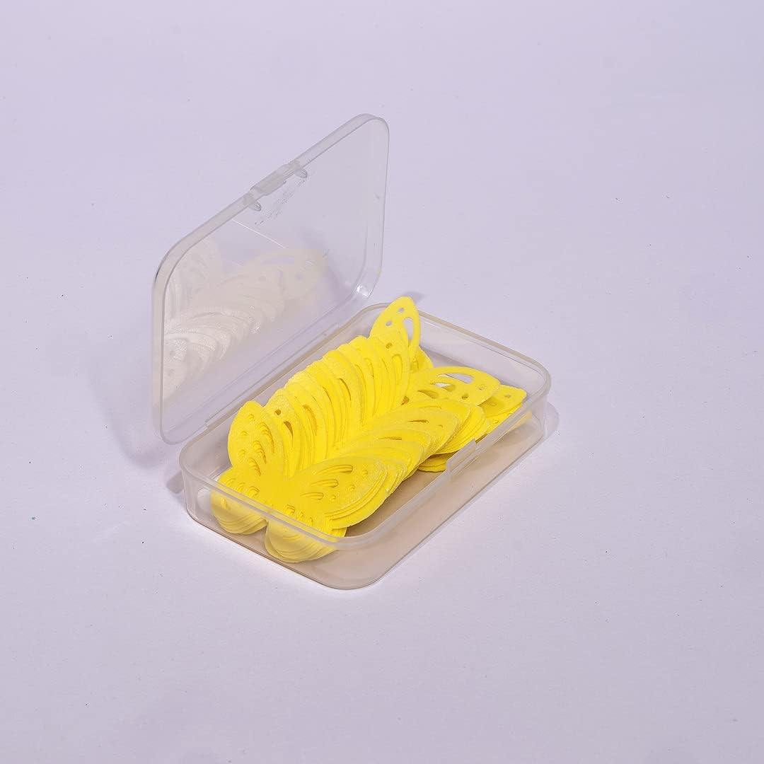 Edible Flowers -Edible leaves -Edible butterflies Wafer Paper Cake Cupcake Toppers for Decorating Rice Paper Food Decorations for Baking Girl Birthday Party (Yellow butterflies60)