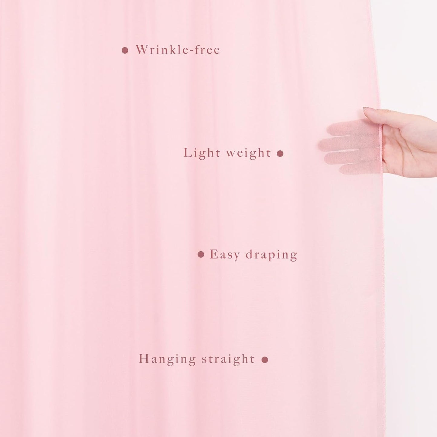 4 Panels Wedding Arch Draping Fabric 20Ft Length x 28" Width Light Pink Arch Drapes Chiffon Fabric Sheer Curtains Backdrop for Party Bridal Decor Wedding Ceremony Ceiling Stage Reception Decorations