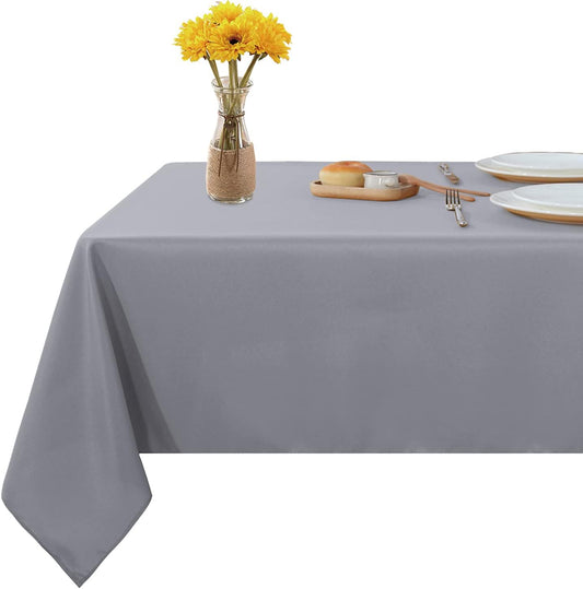 Fitable Square Tablecloth 60x60 inch Tablecloth Stain and Wrinkle Resistant Washable Polyester Table Cloth for Buffet Parties and Camping, Light Grey