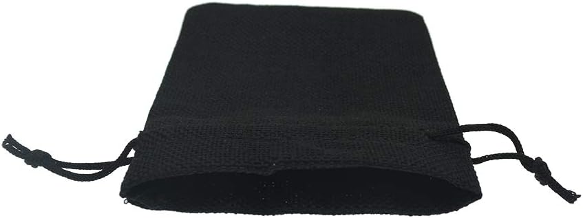 20Pcs Black Burlap Gift Bags With Drawstring 2.7x3.5 Inch, Linen Halloween Candy Jewelry Jute Sack for Wedding Party Favor