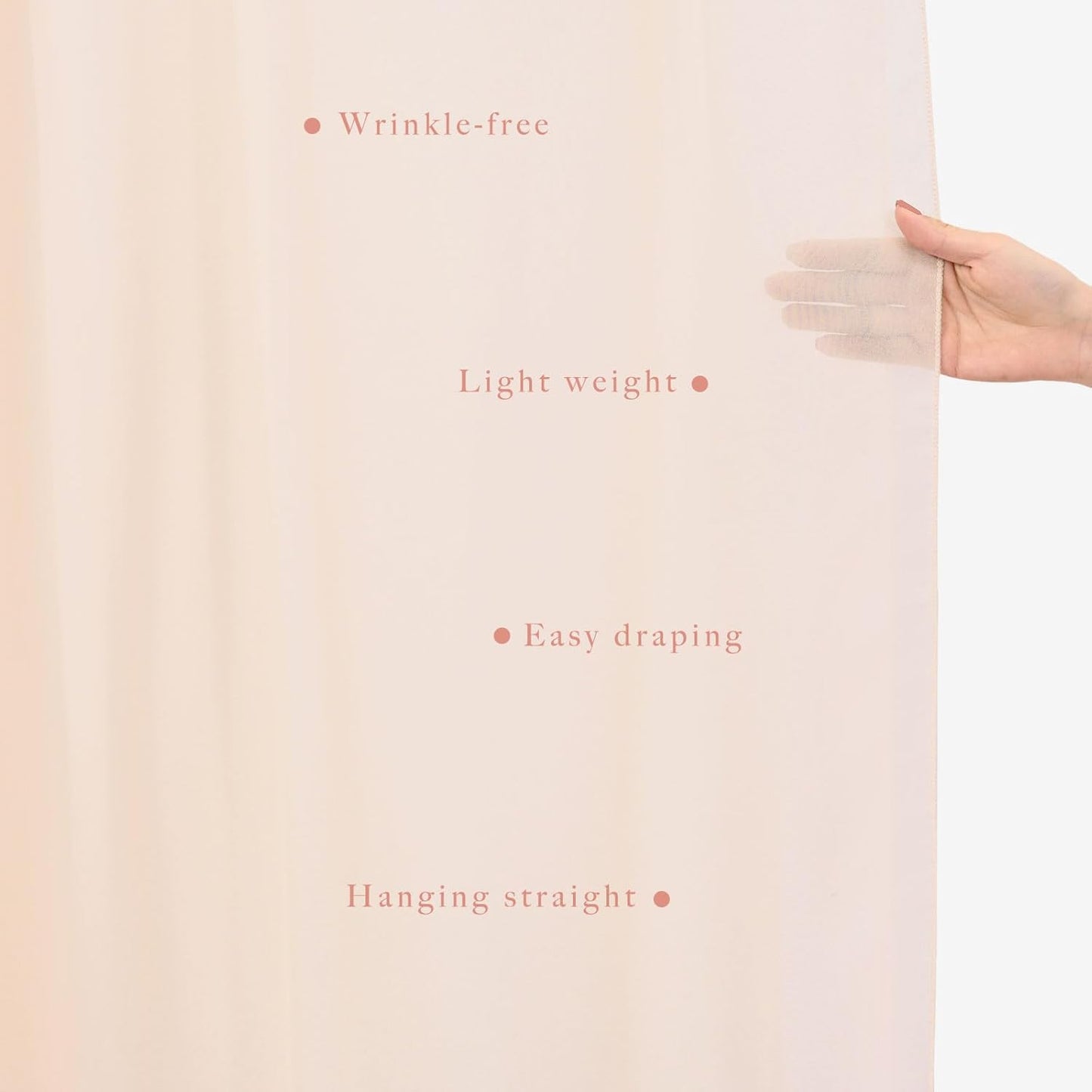 4 Panels 20Ft Length x 28" Width Light Peach Wedding Arch Draping Fabric Arch Drapes Chiffon Fabric Sheer Curtains Backdrop for Party Bridal Decorations Wedding Ceremony Ceiling Stage Reception Decor