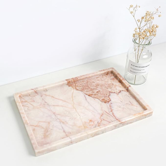 Real Luxurious Natural Marble Vanity Tray Genuine Marble Storage Tray - Image 5
