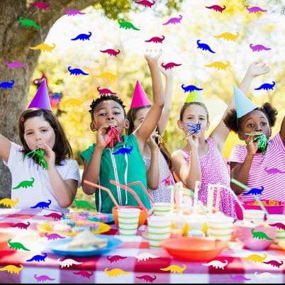 Dinosaur Confetti Metallic Foil Scatter for Dino Theme Birthday Party Celebrations Table Decoration Arts & Crafts DIY Little Kids, Boys, Children, Girl Party Favor 1.5 Ounce 1800 Pieces
