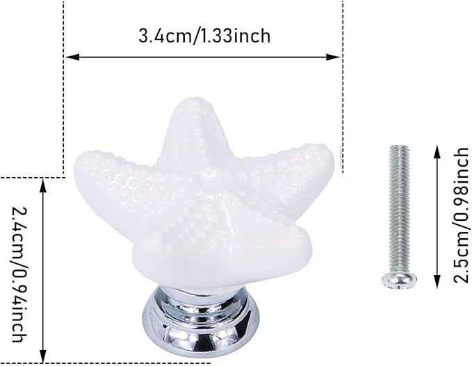 Starfish Drawer Knobs Coastal Kitchen Cabinet Knos Beach Themeb Knob Ceramic - Image 2