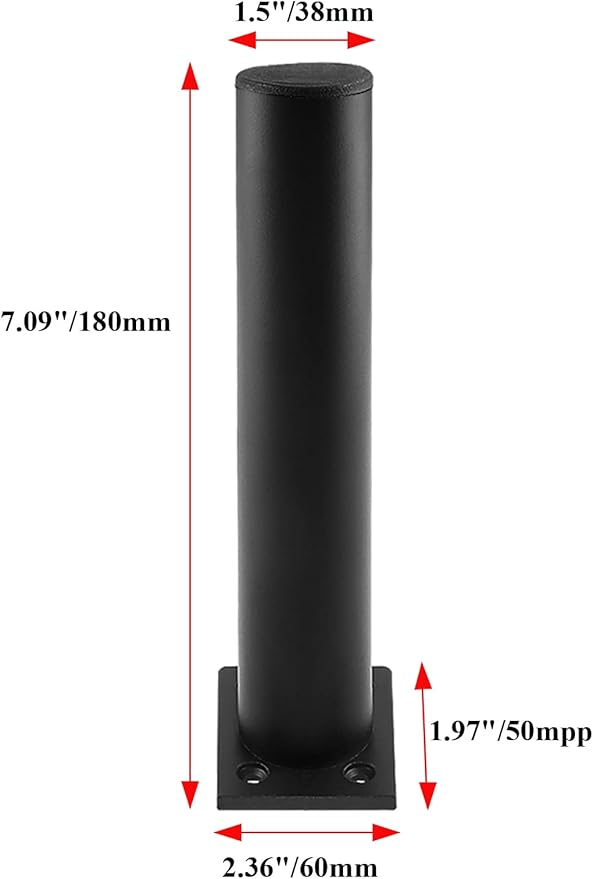 Set of 4 Furniture Legs 7 Inch, Adjustable Aluminum Alloy Cabinet Legs - Image 3