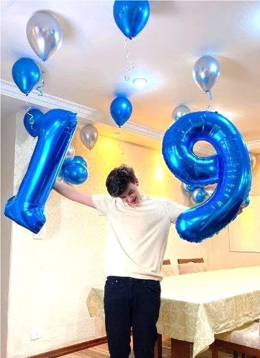 Giant Navy Blue 90 Balloon Number 40 Inch, 90 Number Balloons Birthday Supplies, 90 Year Old Birthday Party Celebration, 90 Balloons Graduations Anniversary Decorations