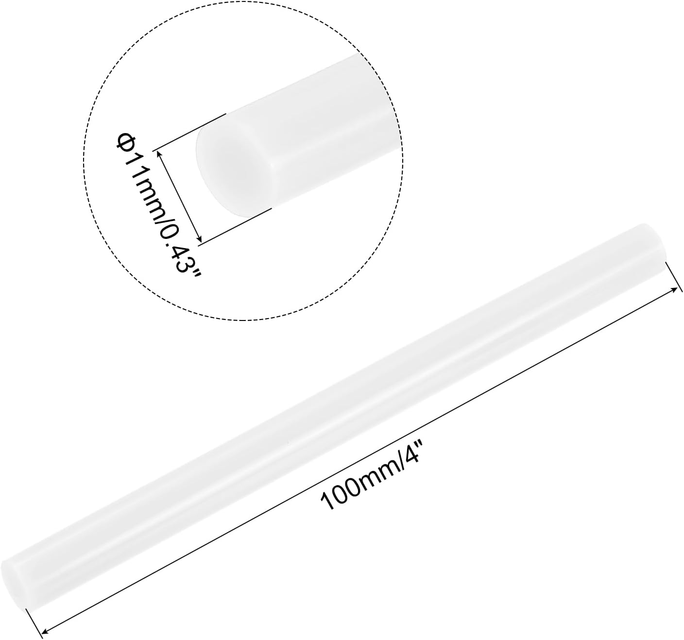 uxcell 20pcs Hot Glue Sticks for Glue Gun 11mm/0.43-inch x 4-inch Mini Hot Melt Adhesive Glue Stick Cream