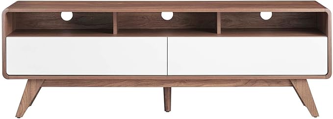 Modway Transmit Entertainment-Stands, 60 Inch, Walnut White - Image 5