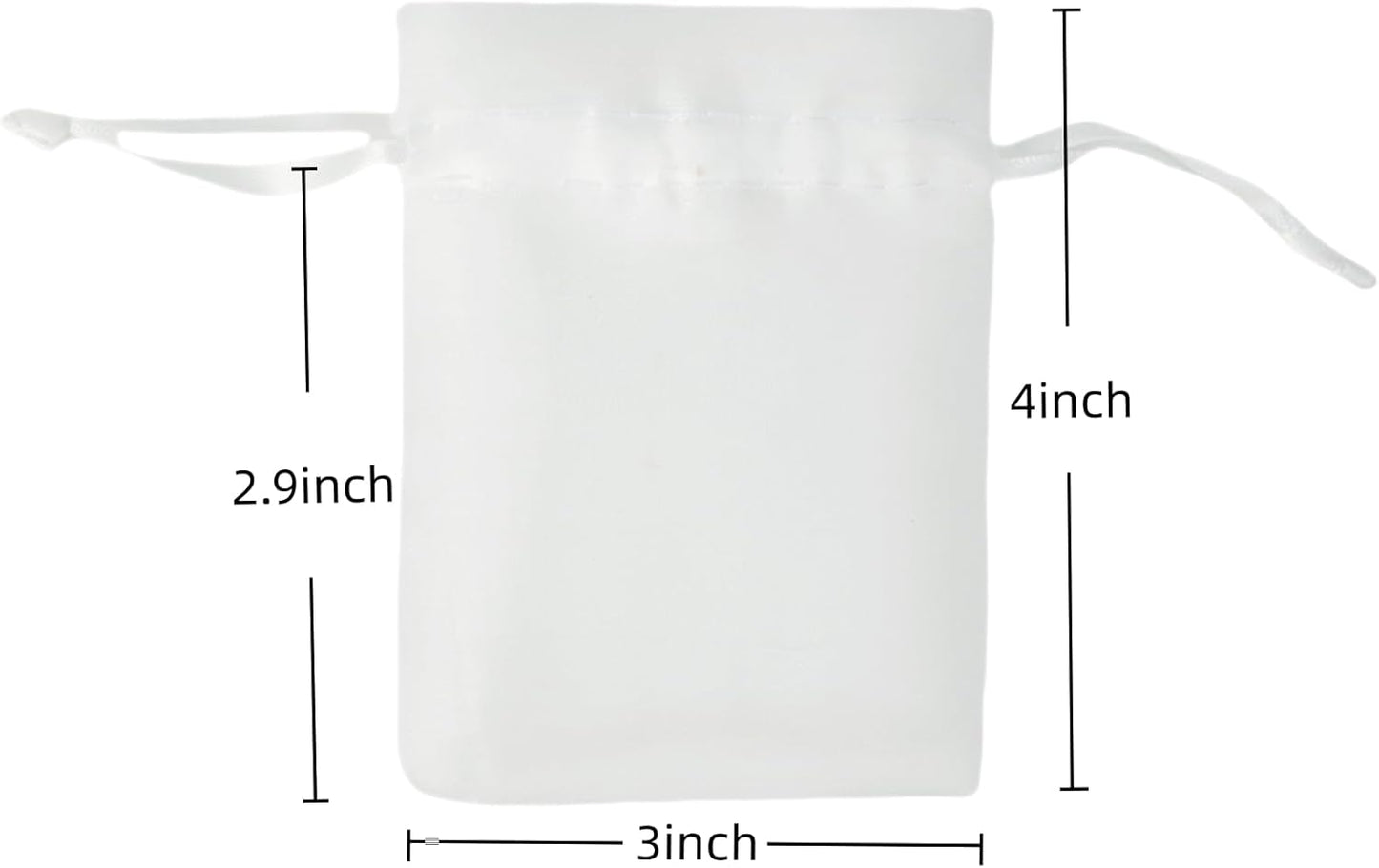 QIANF 20 Pcs White Small Organza Bags 3X4 inch for Wedding Favors with Drawstring, Mini Mesh Gift Bags Jewelry Pouch for Candy Bridal Shower Party Favor Baby Shower Christmas