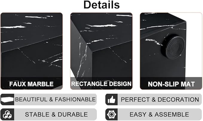 39.3'' Marble Coffee Table - Image 8