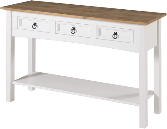 OS Home and Office Furniture Cottage Series Wood Hall Table in Corona Snow by American+Furniture+Classics