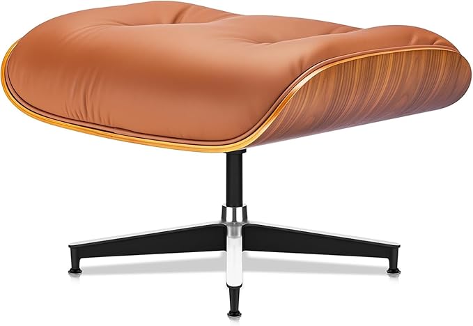 Top Grain Leather, Mid Century Chaise Lounge Chair and Ottoman, Modern Chair - Image 7