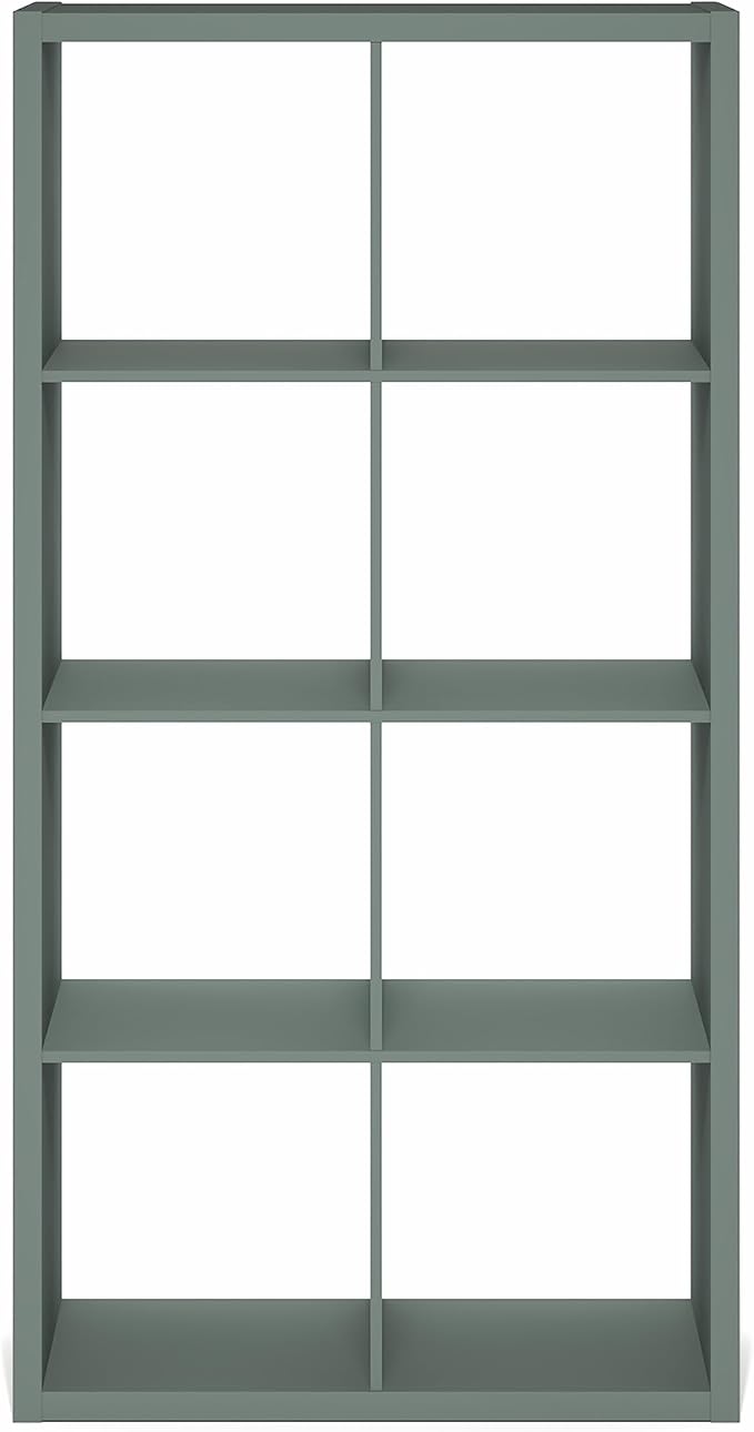 Furinno Cubicle Book Shelf, 8-Cube Bookshelf, Extra Thick Frame Horizontally & - Image 9