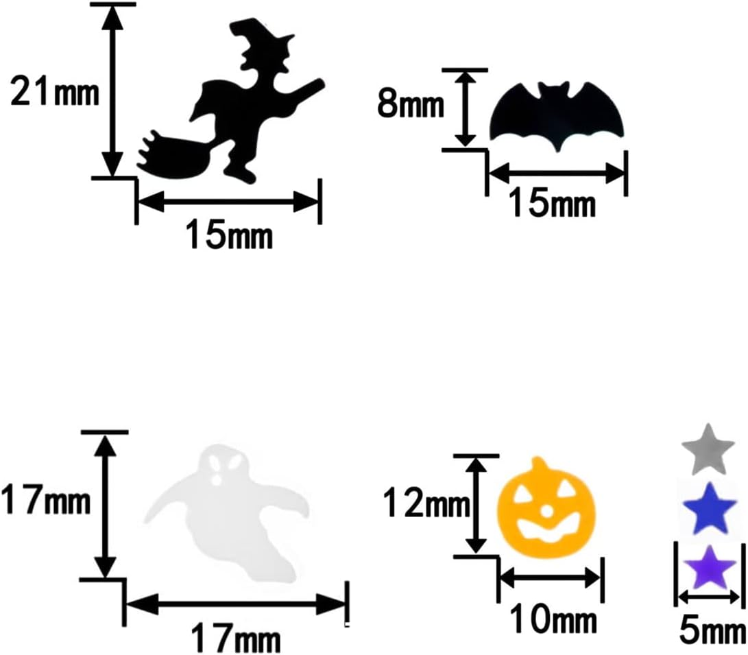Halloween Party Table Scatter Glitter Foil Confetti - Pumpkin, Witch, Bat Metallic Sequins Plastic Sprinkles for Baby Shower Decoration, 60g