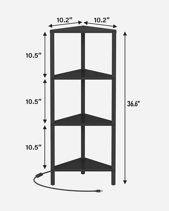 TUTOTAK Corner Shelf, 4-Tier Corner Bookshelf - Image 2
