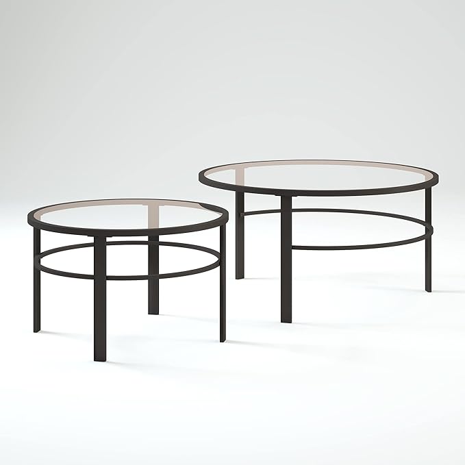 Henn&Hart Round Nested Coffee Table in Blackened Bronze, Coffee Table coffee - Image 10