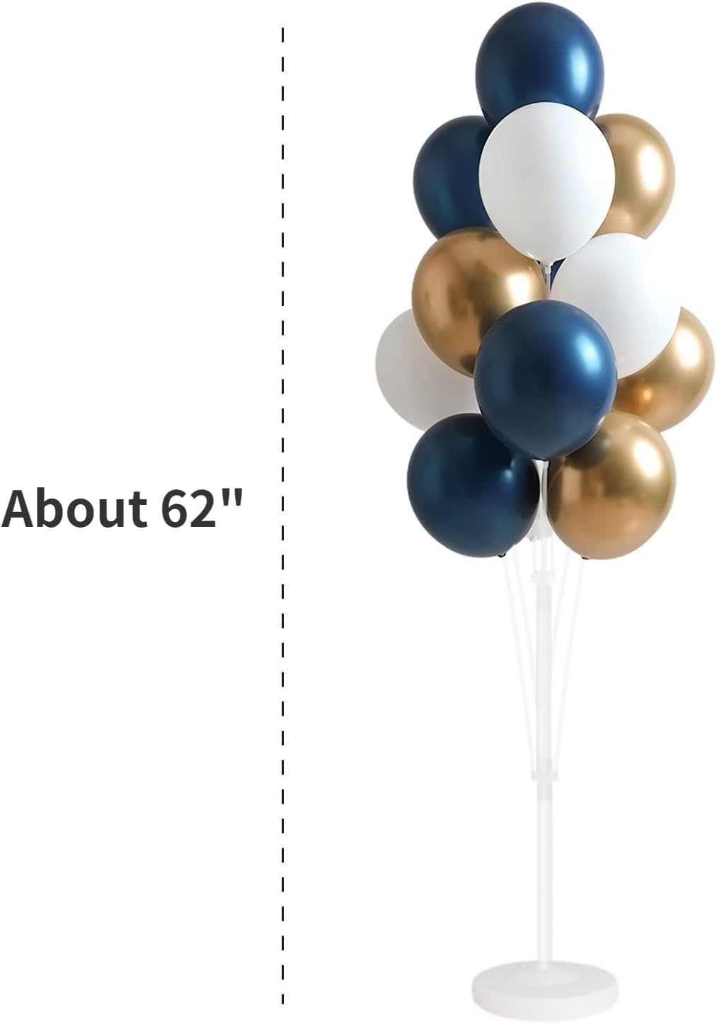 Balloon Column Kit for Floor- Set of 2,Balloon Columns with Stand, Base and Pole,Balloon Tower Backdrop Decoration for Wedding, Baby Shower, Birthday Party, or Bachelorette Parties (BLUE GOLD)