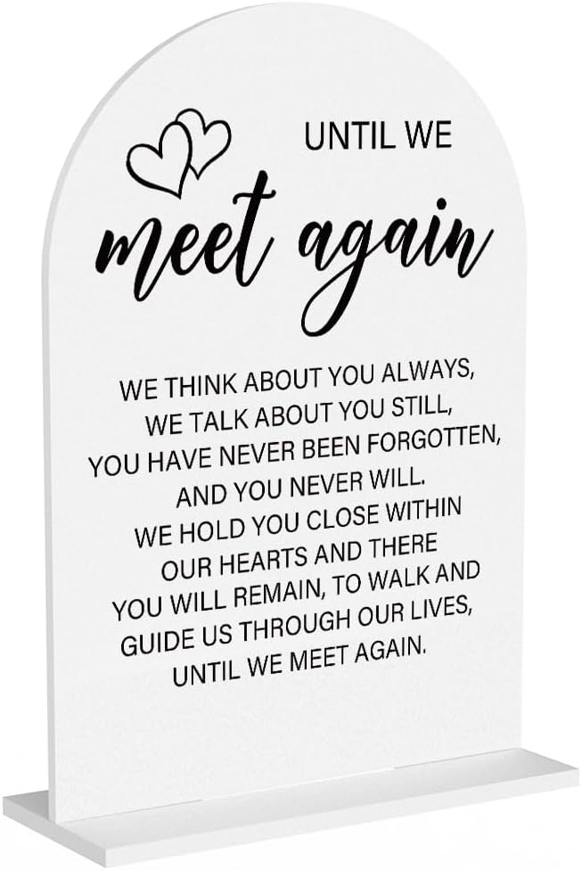 Acrylic Wedding Sign Wedding Signs for Ceremony Until We Meet Again Sign for Wedding Modern Calligraphy Arch Acrylic Table Top Sign for Wedding Reception and Event Party Table(white）