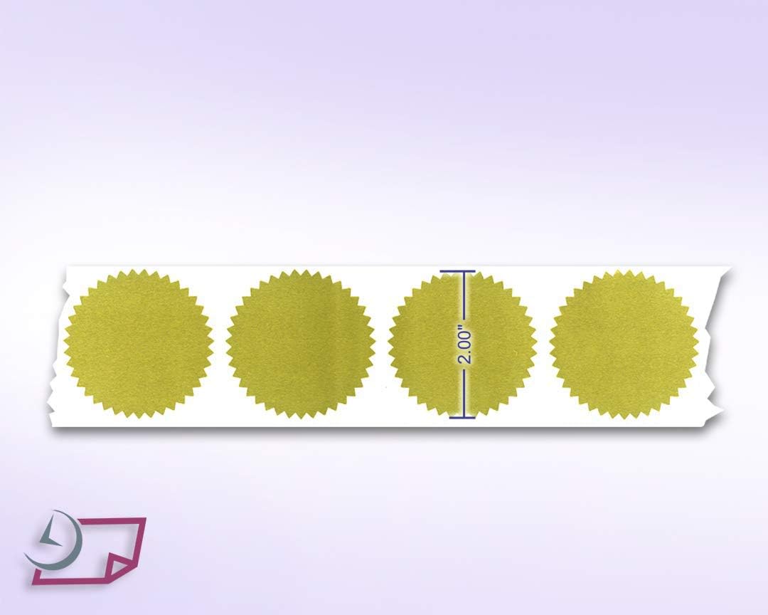 NextDayLabels Gold Seals for Certificates, Gold Metallic Embossing Stickers with Serrated Edge for Certificates, Packaging and Envelopes - 2 Inch Round, 250 Stickers Per Roll - Made in The USA