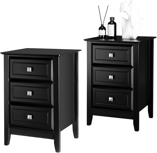 Bonnlo Upgraded 3 Drawers Night Stands by Bonnlo