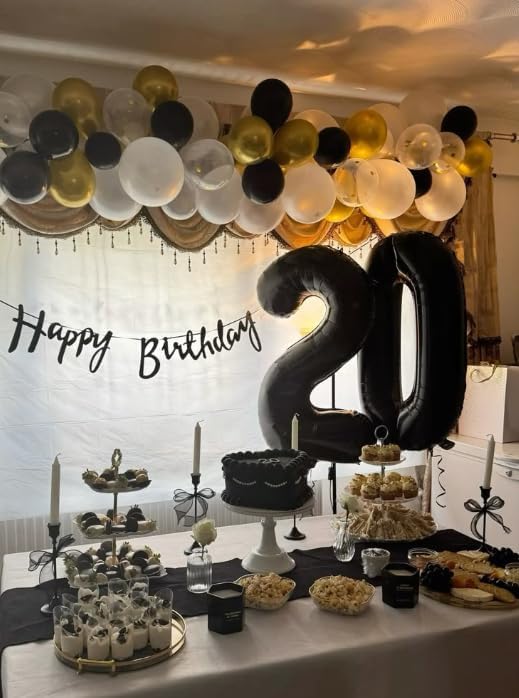 Black Number 10 Balloon, 40 Inch, Birthday Party Decorations, Anniversary & Graduation Party Supplies
