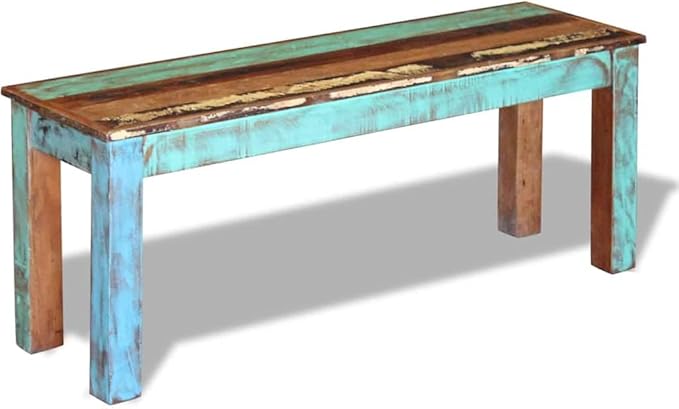 vidaXL Bench Solid Reclaimed Wood Dining Seats Outdoor Home Hall Chair Lounge - Image 7
