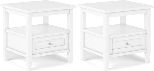 SIMPLIHOME Warm Shaker Solid Wood 20 inch Wide Transitional-Style End Tables in by SimpliHome