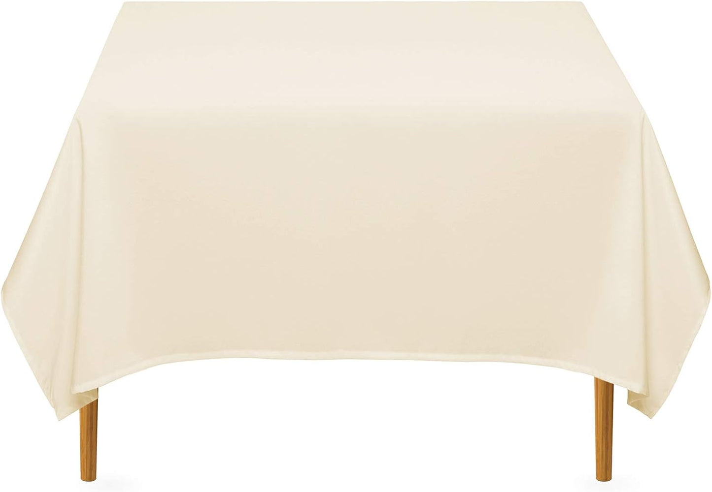 Lann's Linens - 10 Premium 70" Square Tablecloths for Wedding/Banquet/Restaurant - Polyester Fabric Table Cloth - Ivory