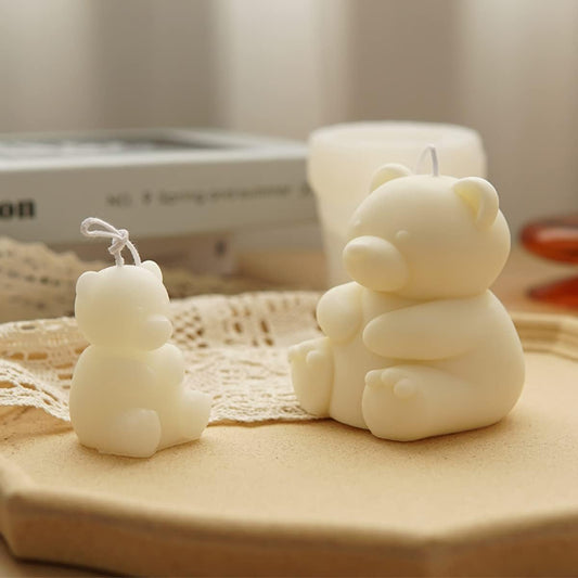 2 Pack Cute Bear Scented Candle Mold Bear Mold Silicone Mold for Candles Home Decoration Silicone Mold for Resin Bear Resin Mold Cartoon Mold